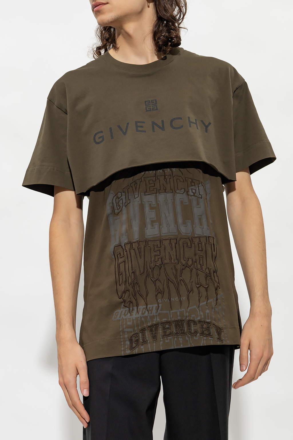 Givenchy double 2025 logo t shirt